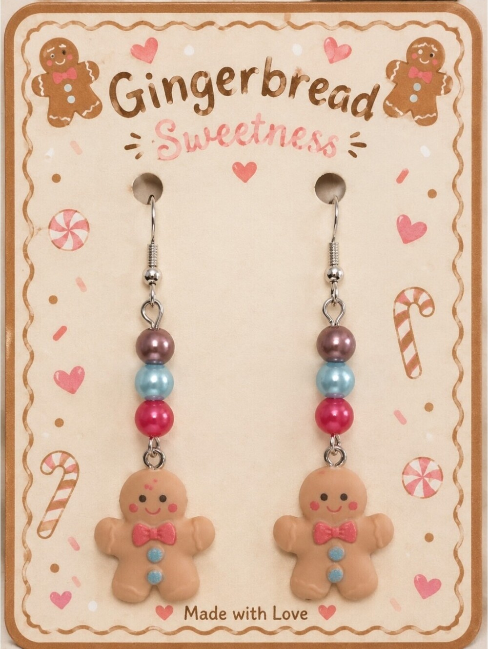 Christmas Gingerbread Men Cookie Earrings